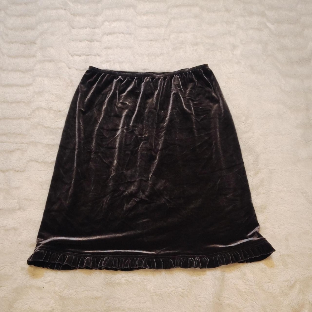 Vintage Studio Velvet Skirt With Ruffle Hem